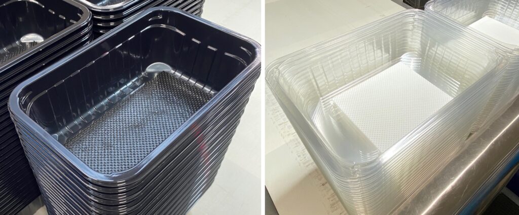 Barquette avec buvard alimentaire, conçu pour absorber l'excès d'humidité et garantir une meilleure conservation des aliments