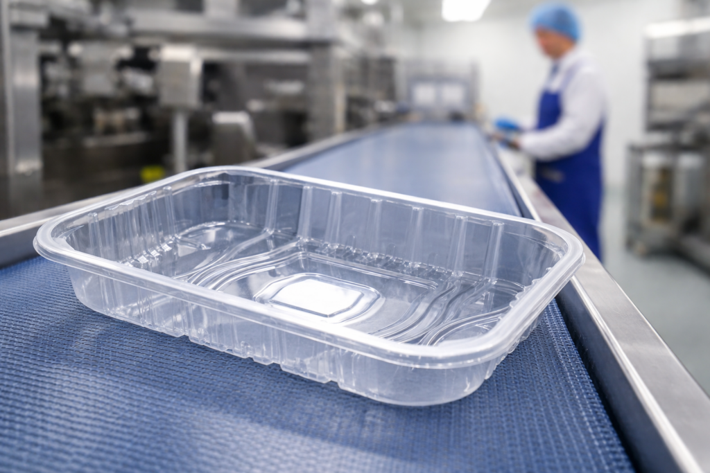 Barquette sur tapis roulant